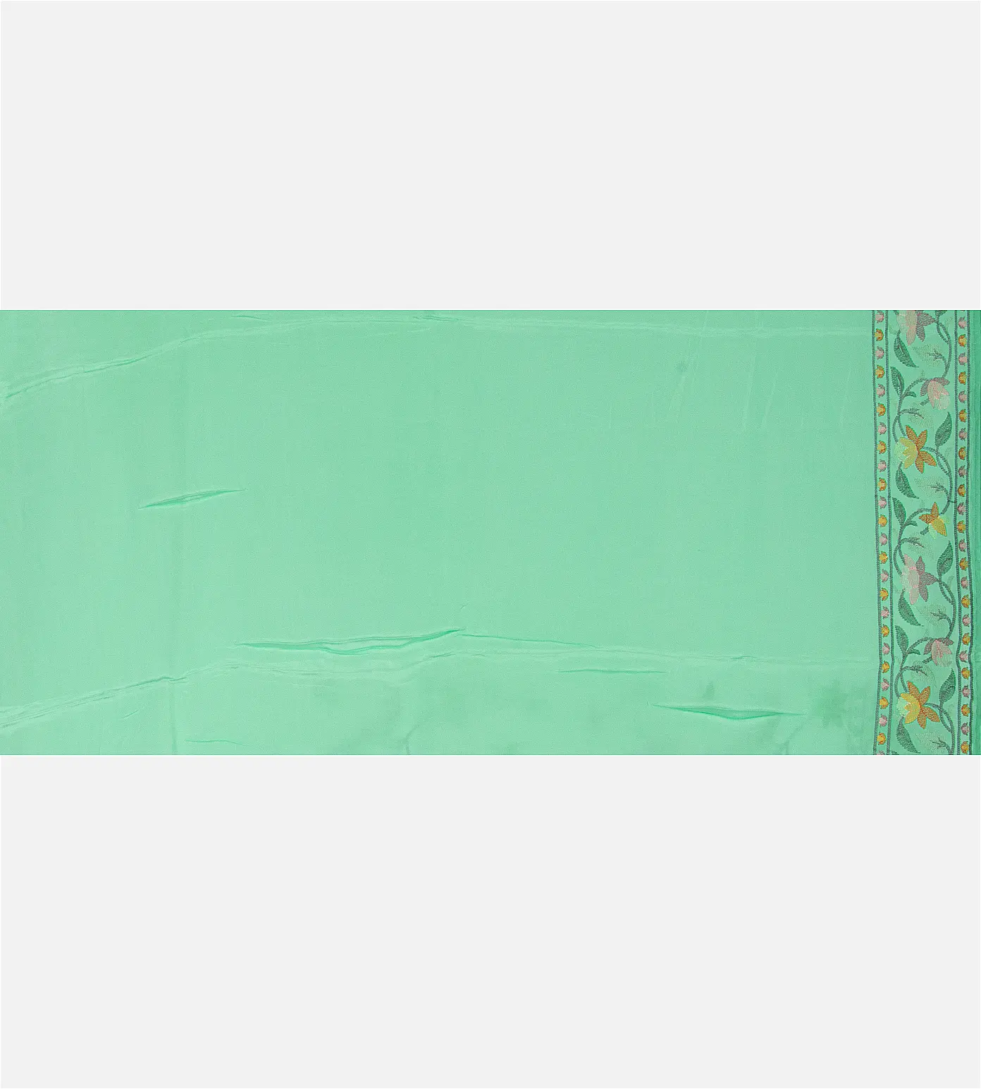 Green Organza Embroidery Saree4