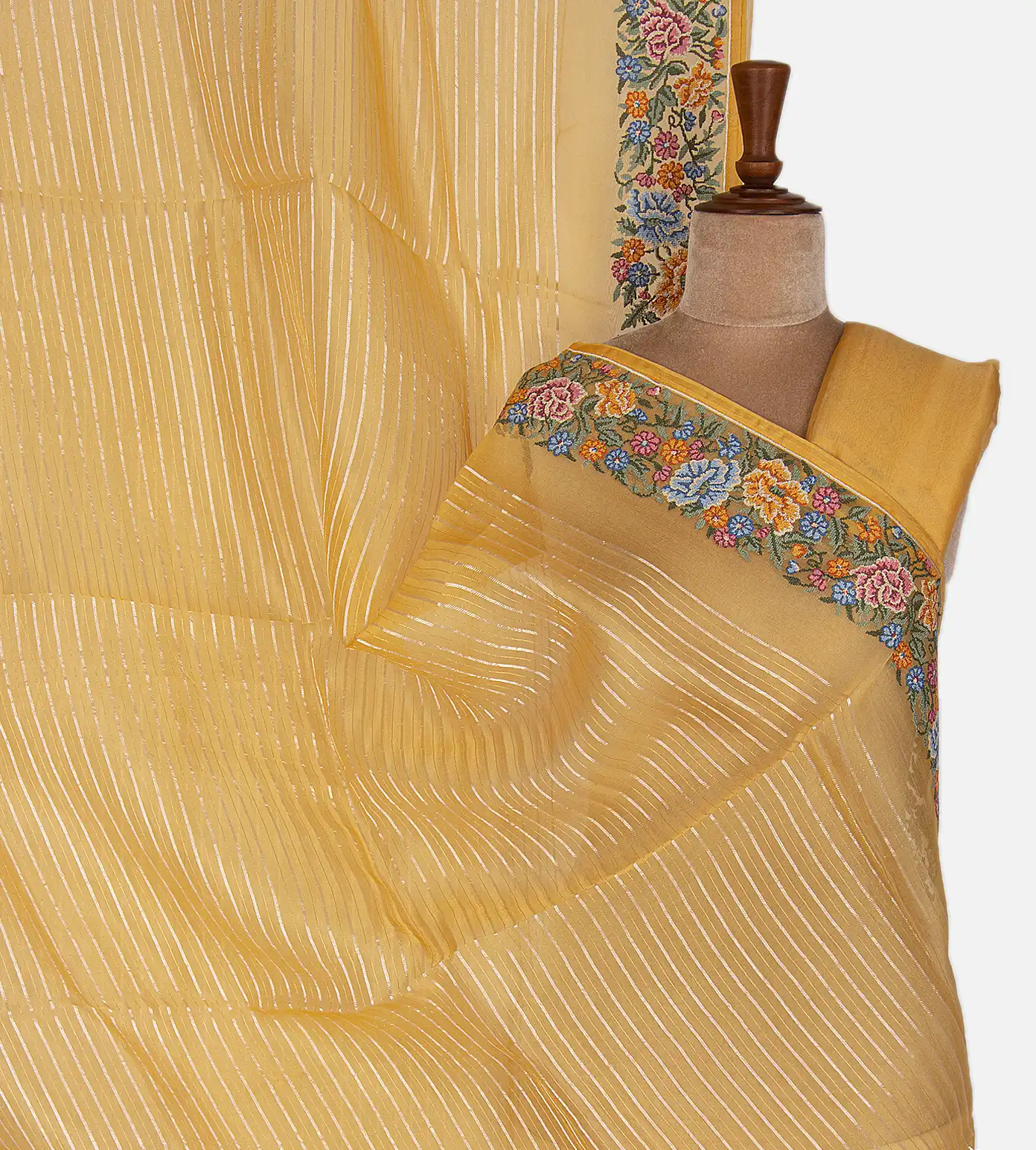 Yellow Organza Saree1