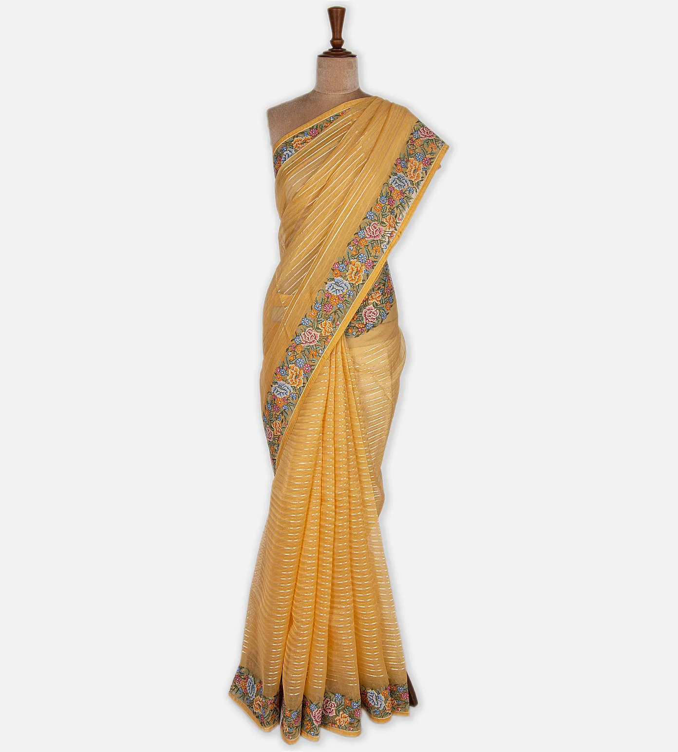 Yellow Organza Saree2