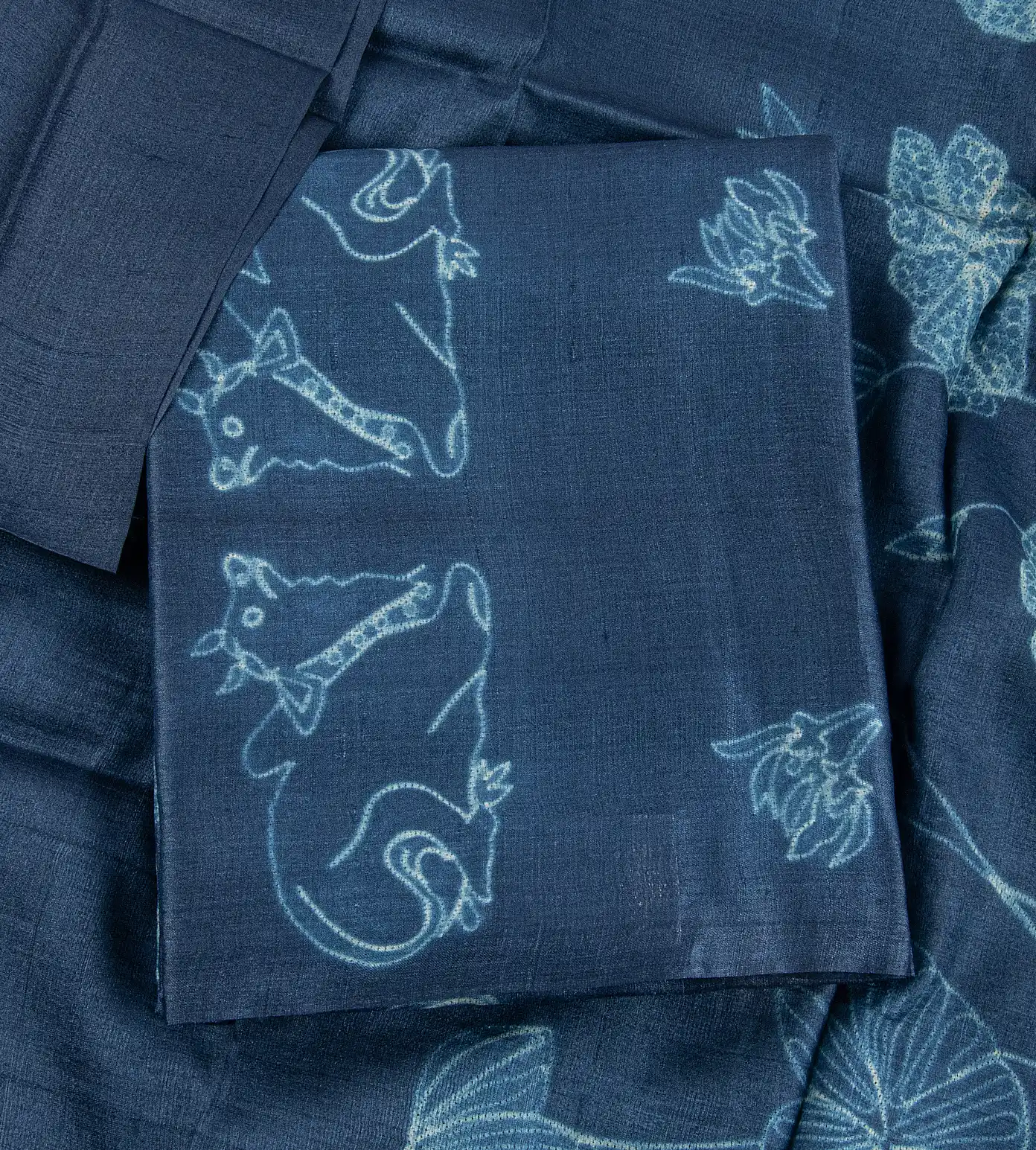Blue Shibori Tussar Salwar1