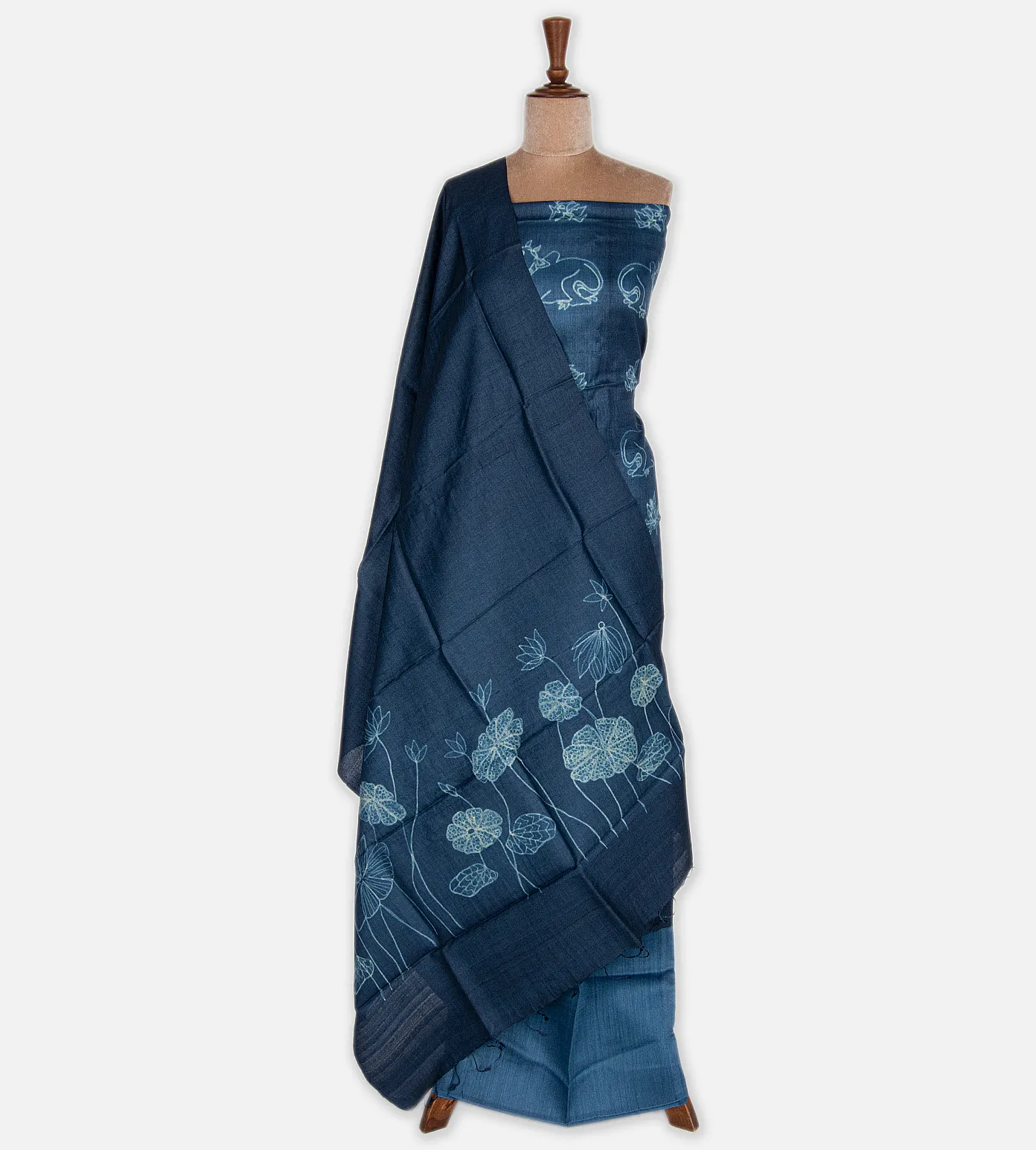 Blue Shibori Tussar Salwar2