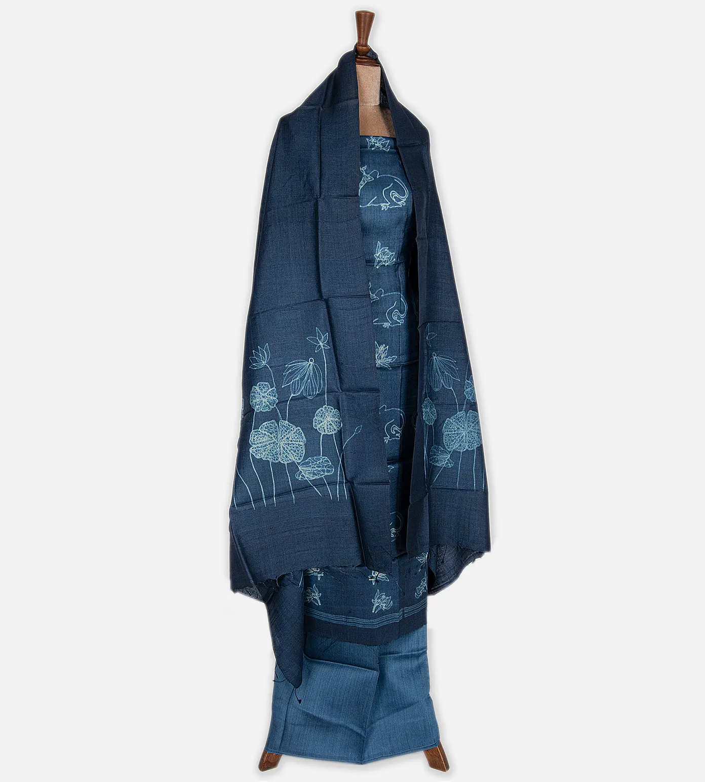 Blue Shibori Tussar Salwar3