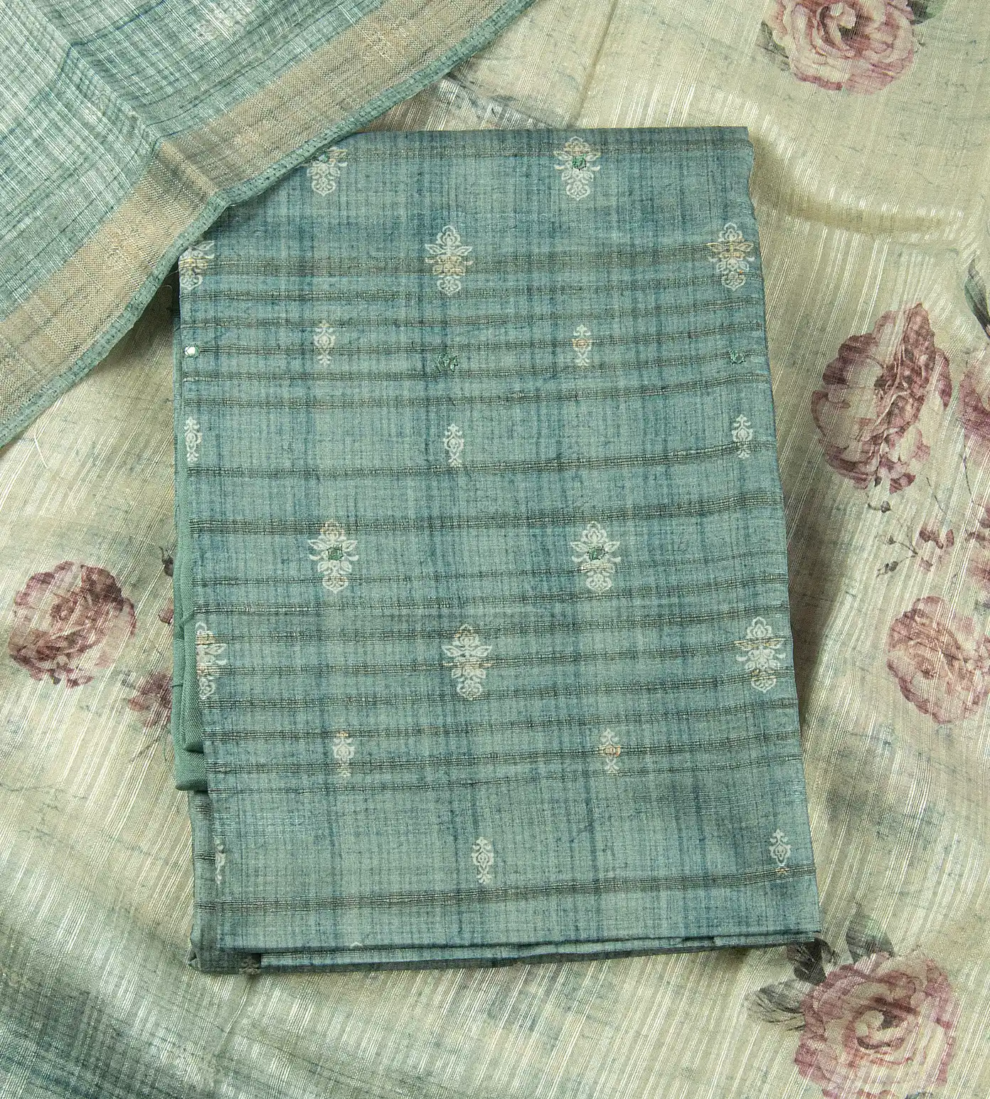 Sea Blue Mixed Cotton Salwar1
