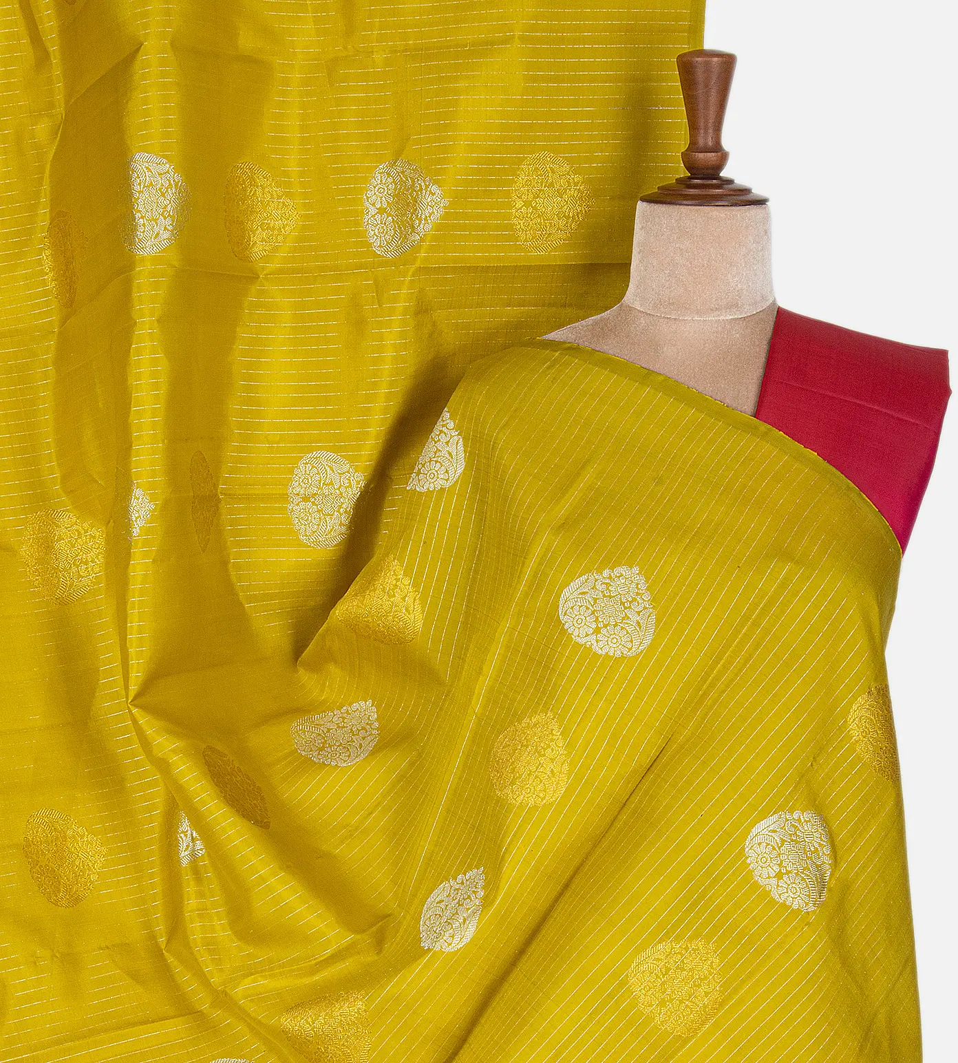 Yellow Kanchipuram Silk Saree1