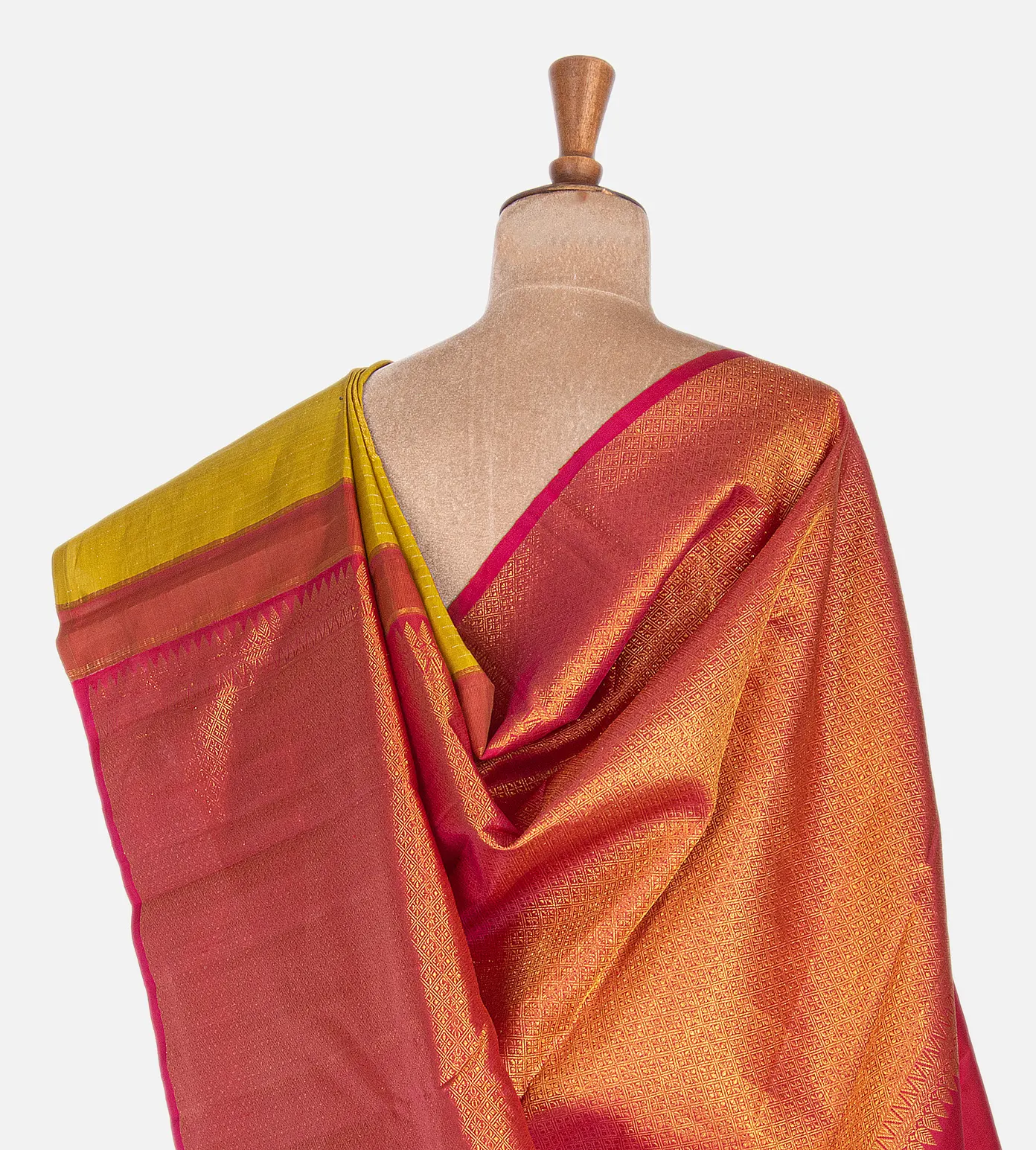 Yellow Kanchipuram Silk Saree3