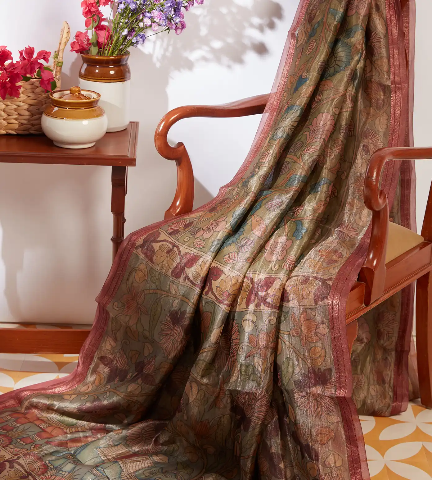 Green Tissue Organza Saree2