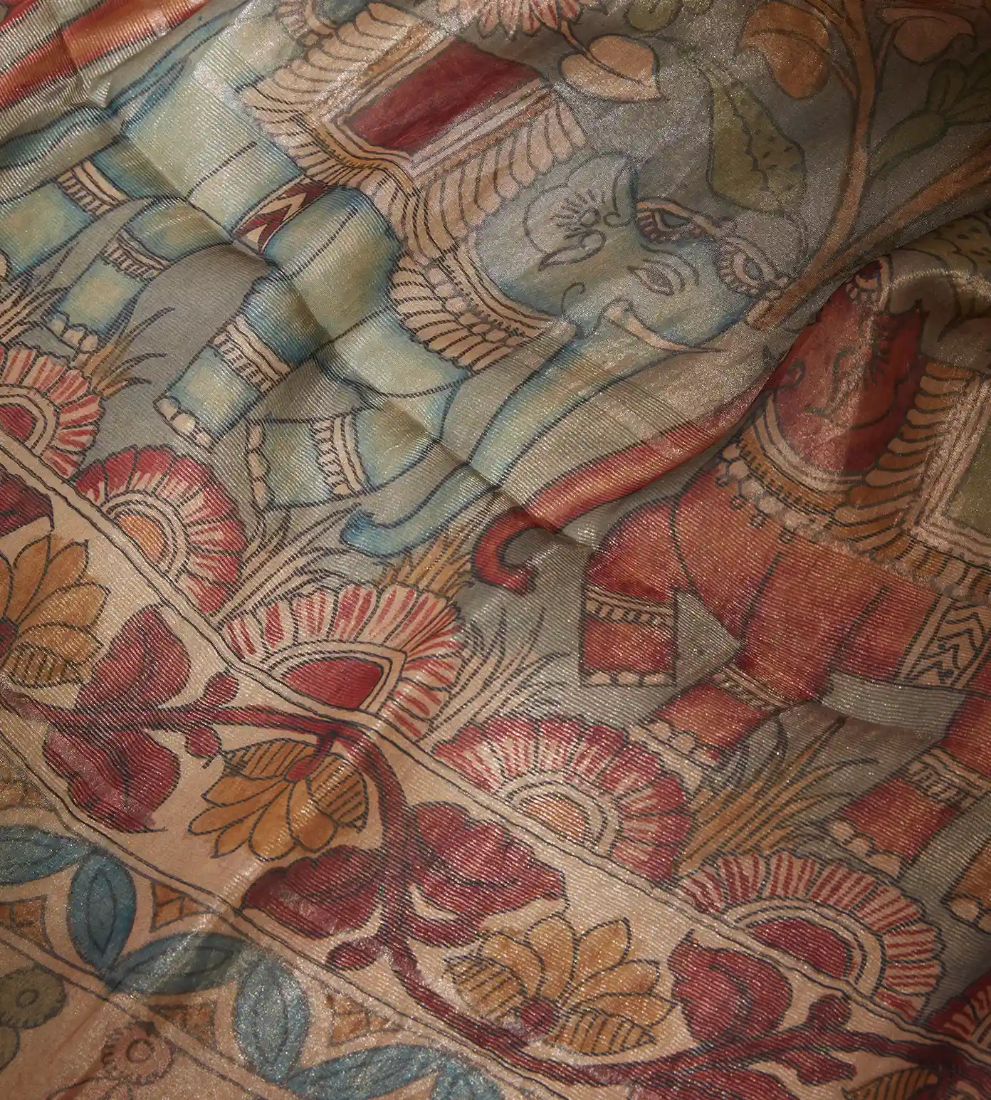 Green Tissue Organza Saree3