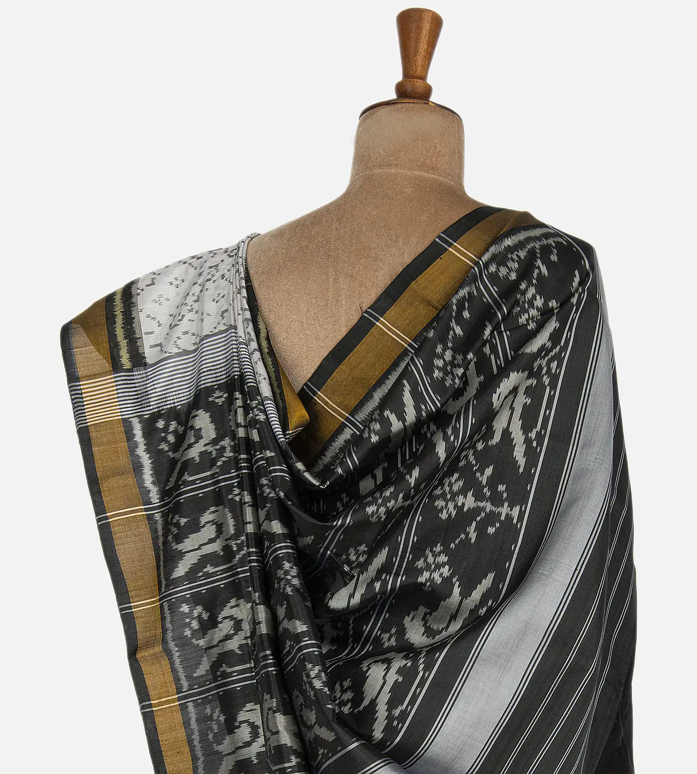 Light Grey Patola Silk Saree3