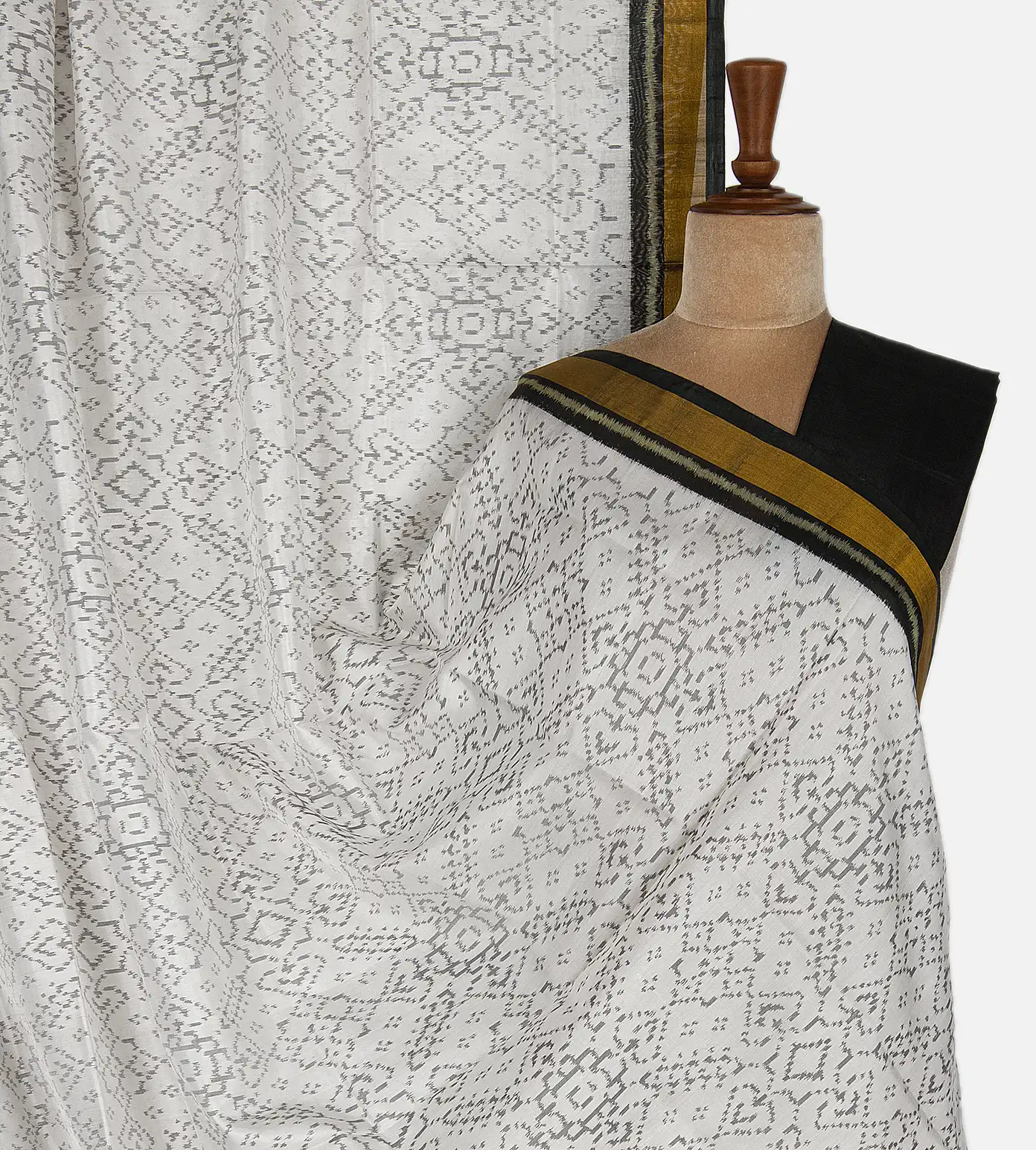 Light Grey Patola Silk Saree1