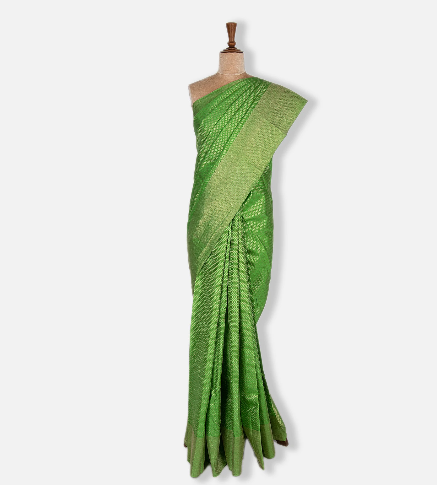 Leaf Green Kanchipuram Silk Saree2