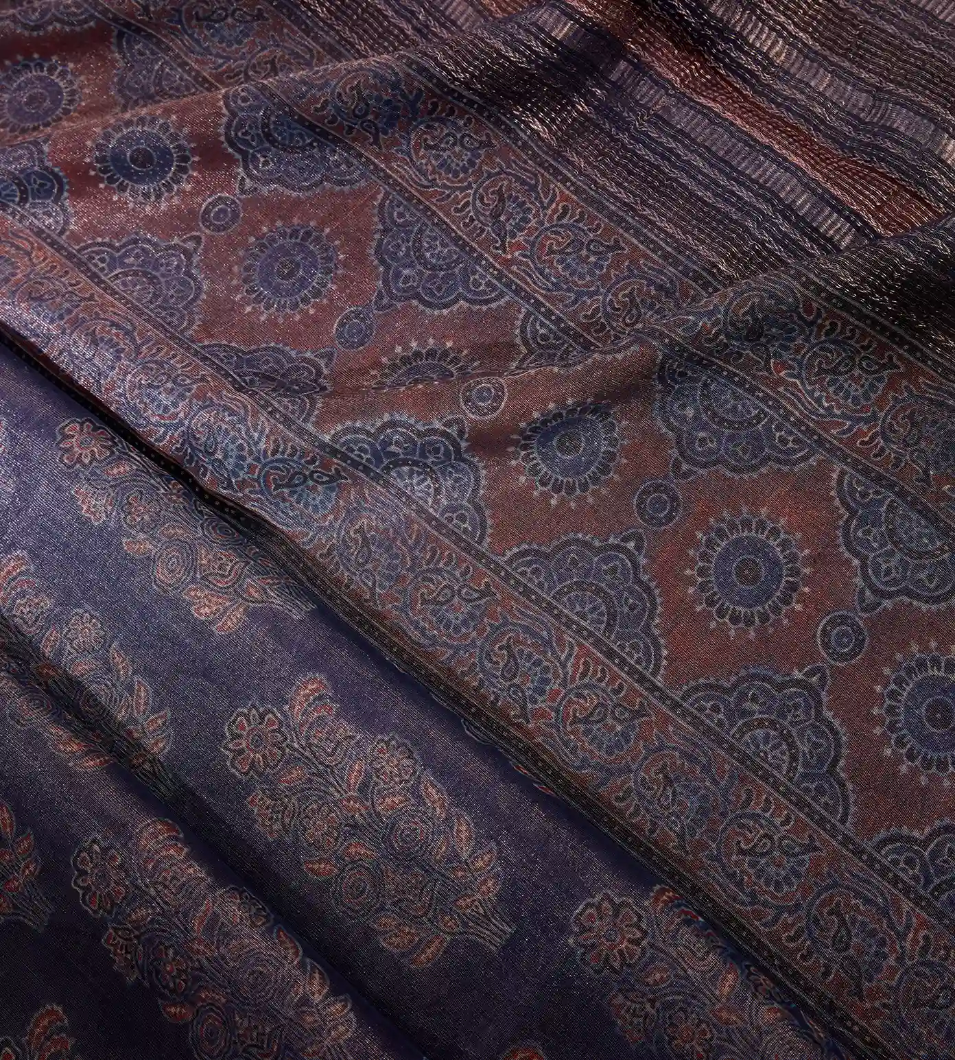 Blue Tussar Tissue Saree2