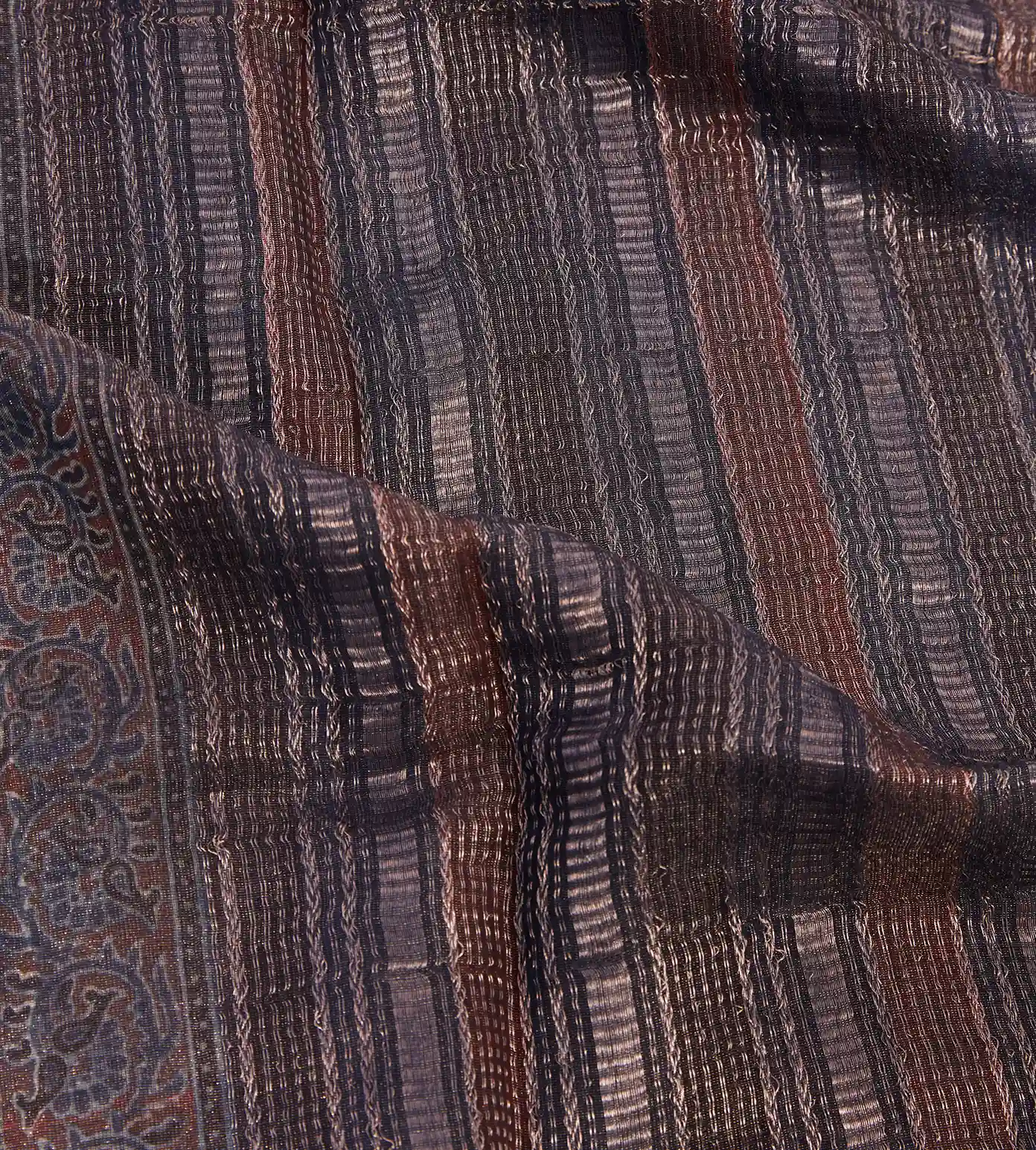Blue Tussar Tissue Saree4