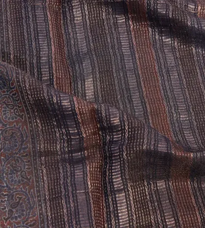 Blue Tussar Tissue Saree4