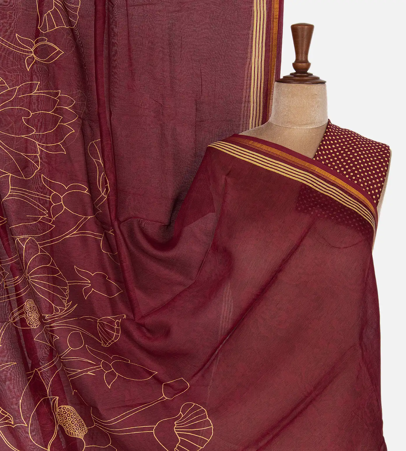 Maroon Chanderi Cotton Saree1