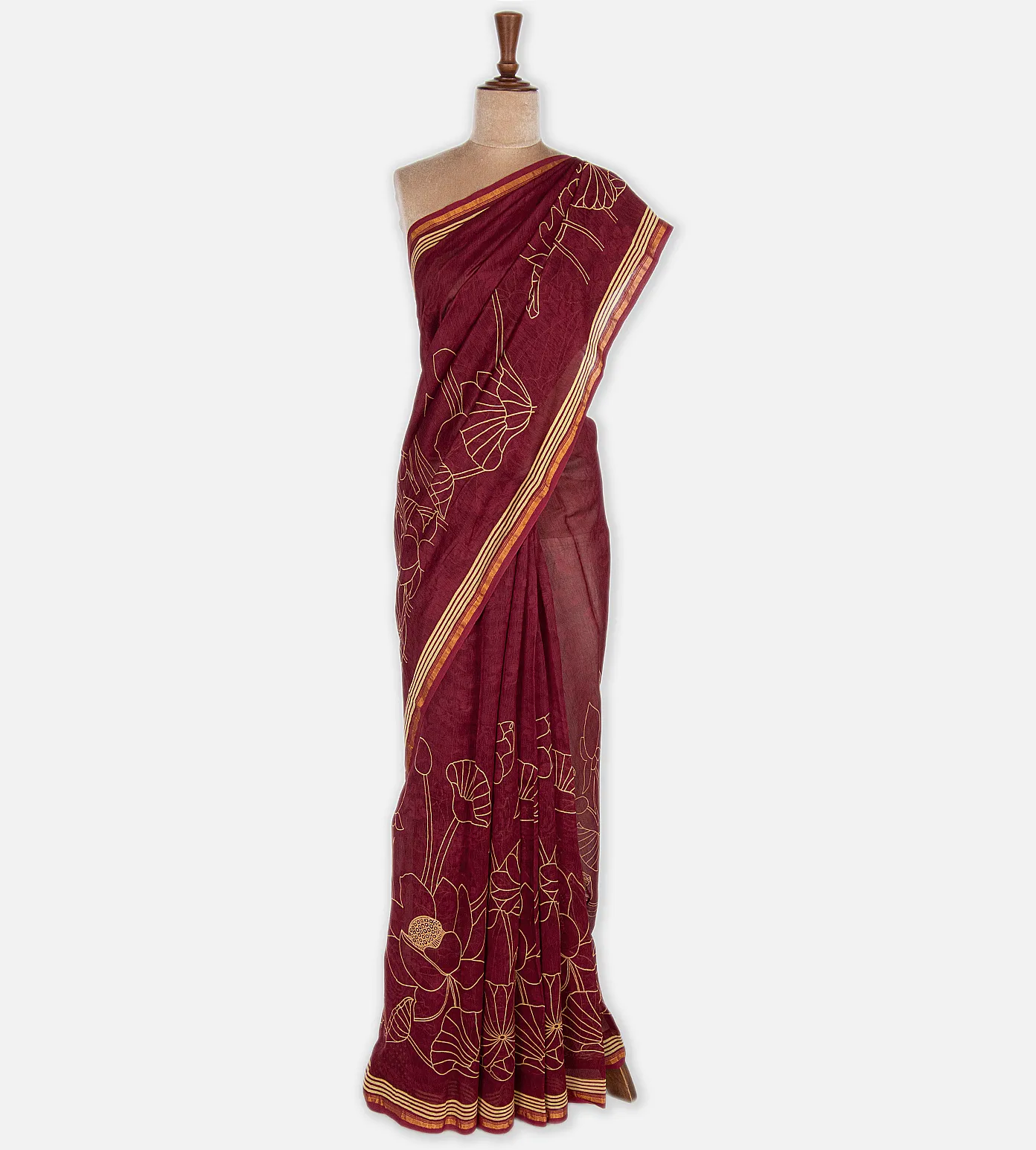 Maroon Chanderi Cotton Saree2
