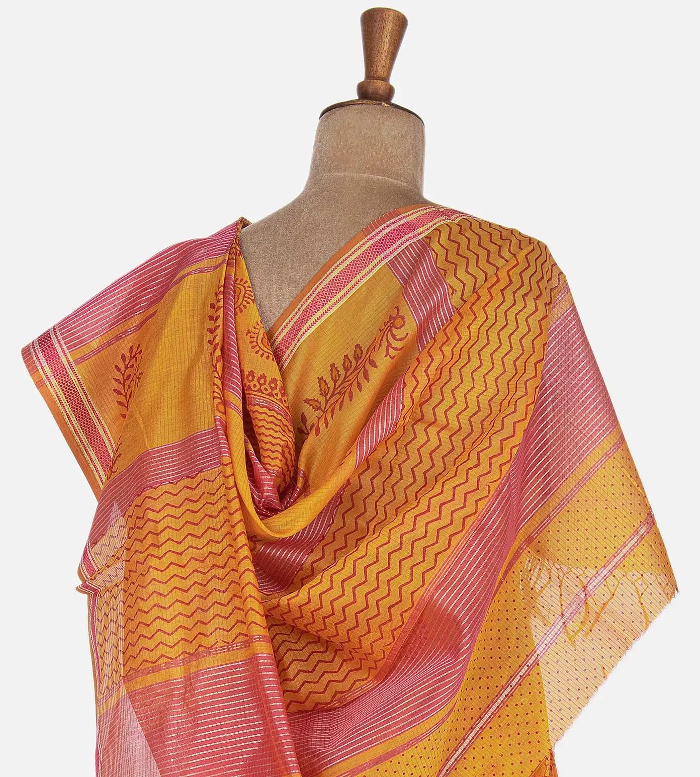 Yellow Maheshwari Cotton Saree3