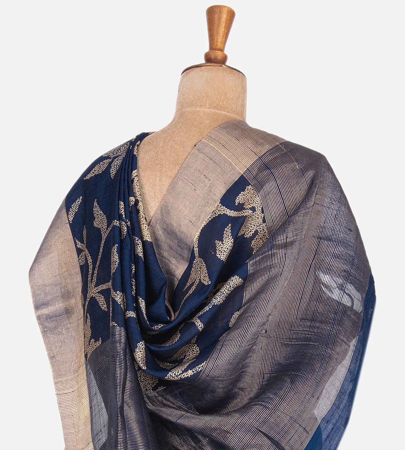 Blue Raw Silk Saree3