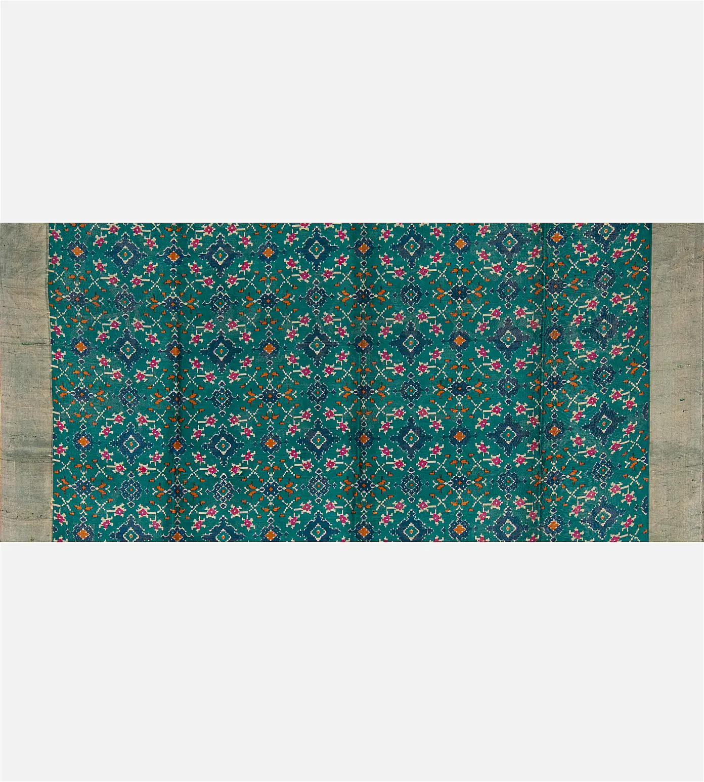 Deep Teal Raw Silk Saree4
