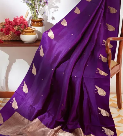 Violet Banarasi Silk Saree4