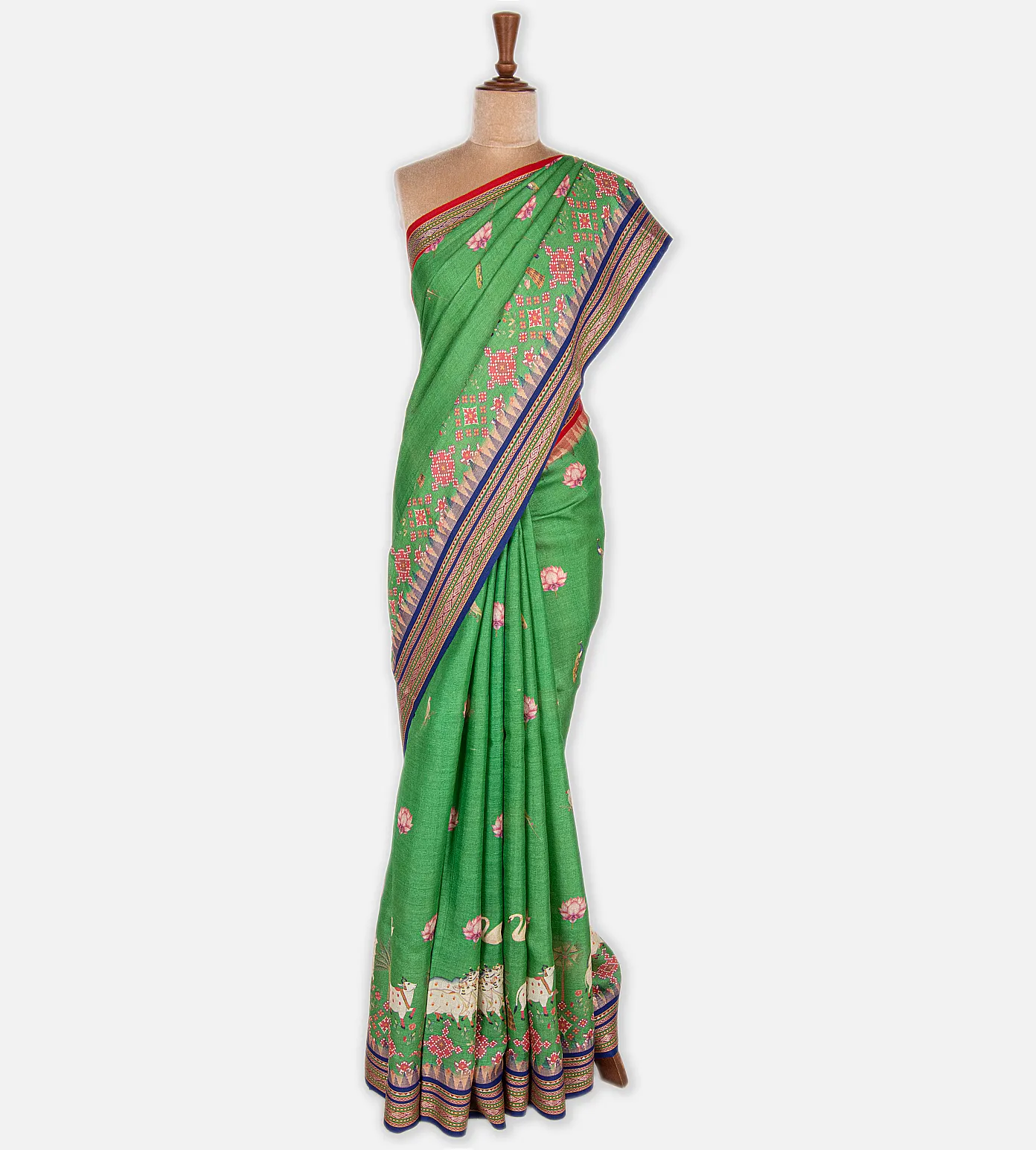 Green Vidarbha Tussar Saree2
