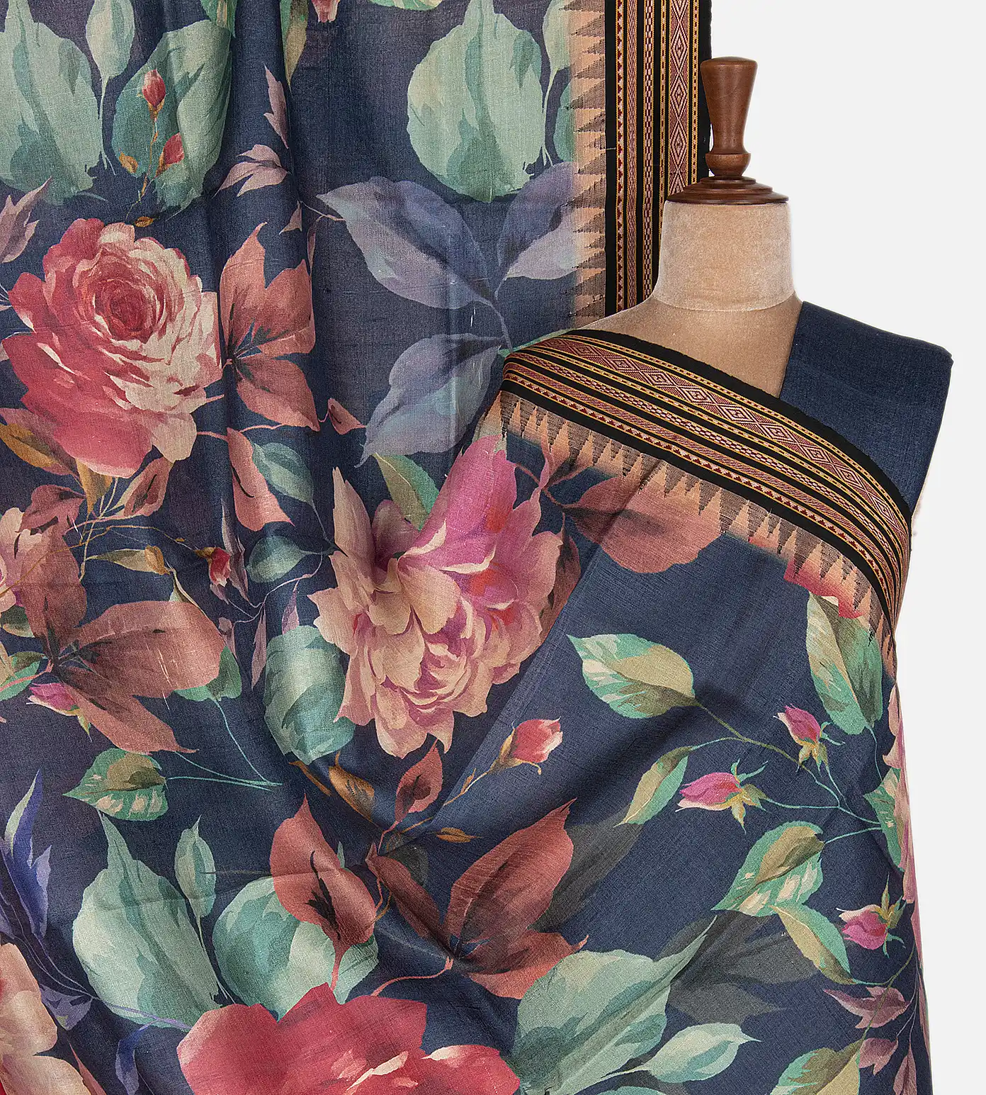 Deep Blue Vidarbha Tussar Saree1