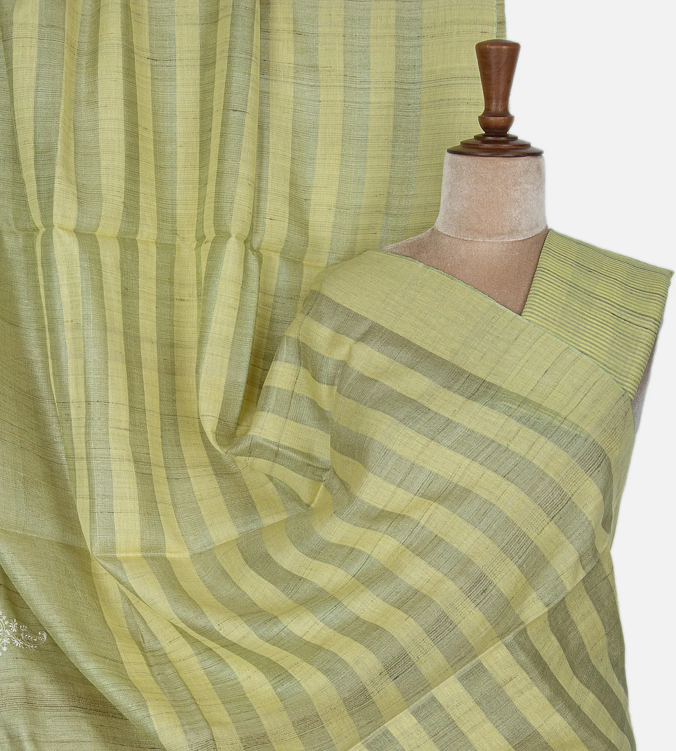 lime-yellow-tussar-saree-c0254469-a