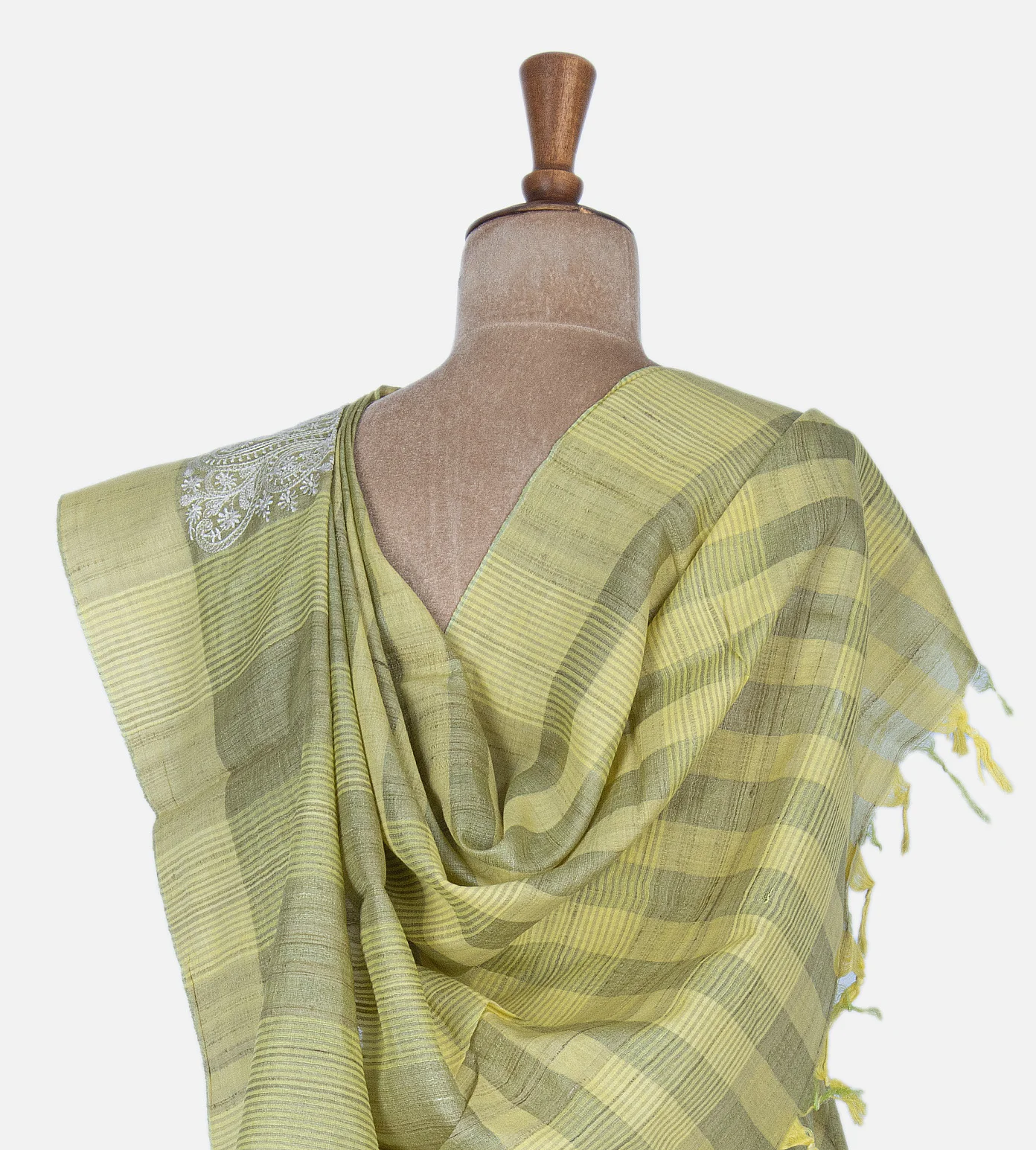 lime-yellow-tussar-saree-c0254469-c