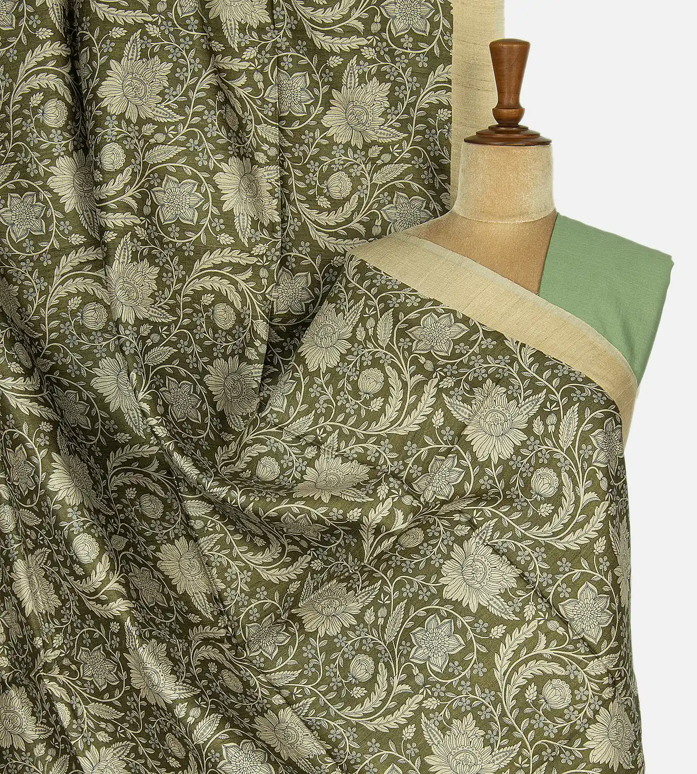 olive-green-tussar-saree-b1148378-a