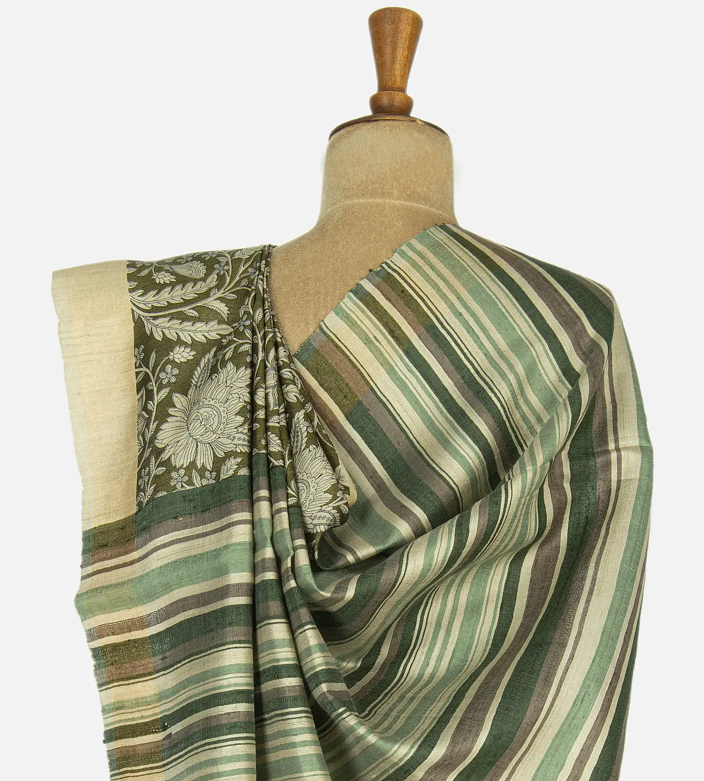 olive-green-tussar-saree-b1148378-c