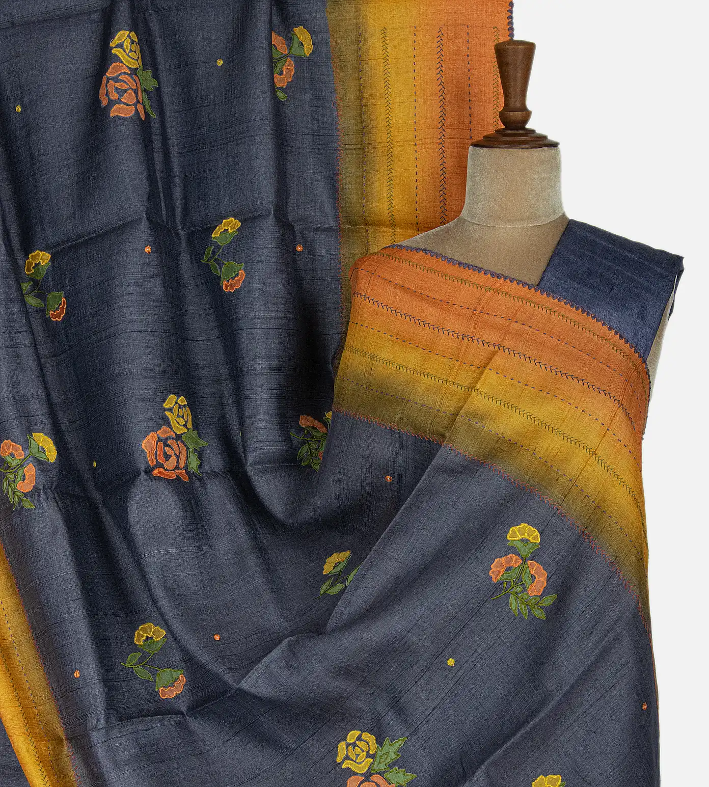 dark-grey-tussar-saree-b1249485-a