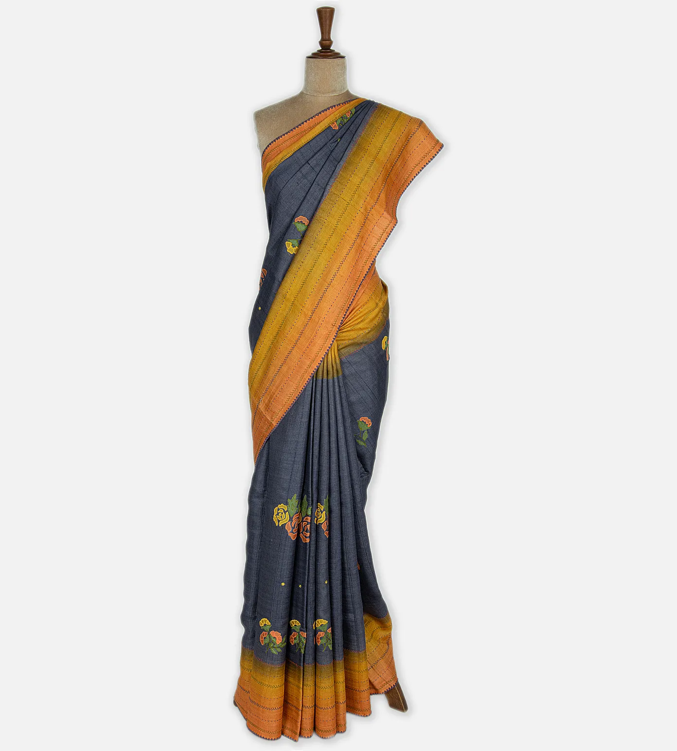 dark-grey-tussar-saree-b1249485-b