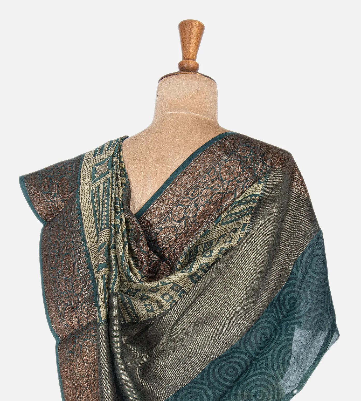 forest-green-cotton-saree-rv12808-c