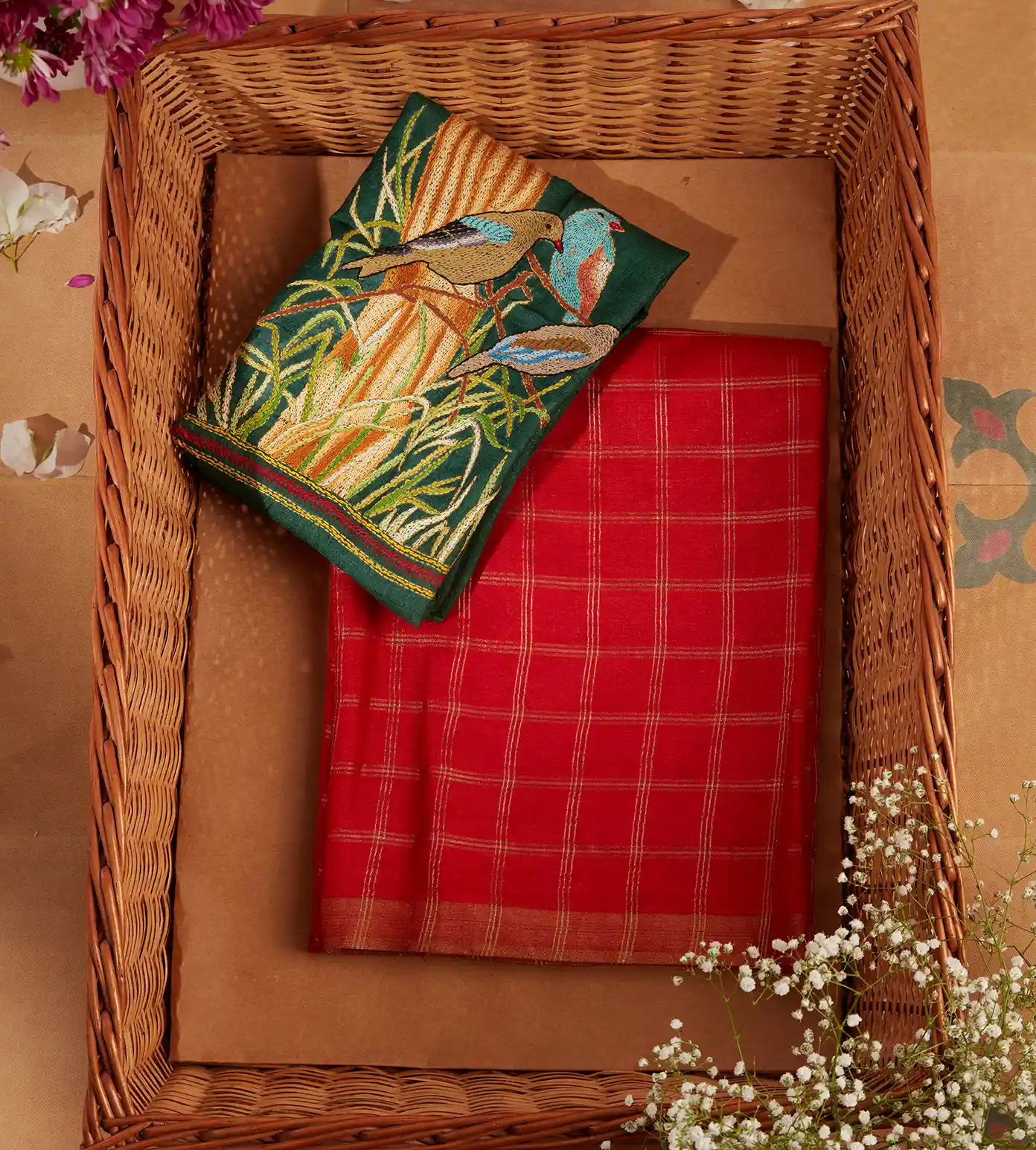 red-tussar-saree-c0355300-a