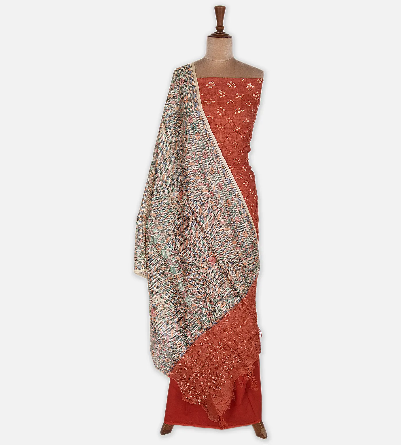 red-tussar-salwar-b1147319-b