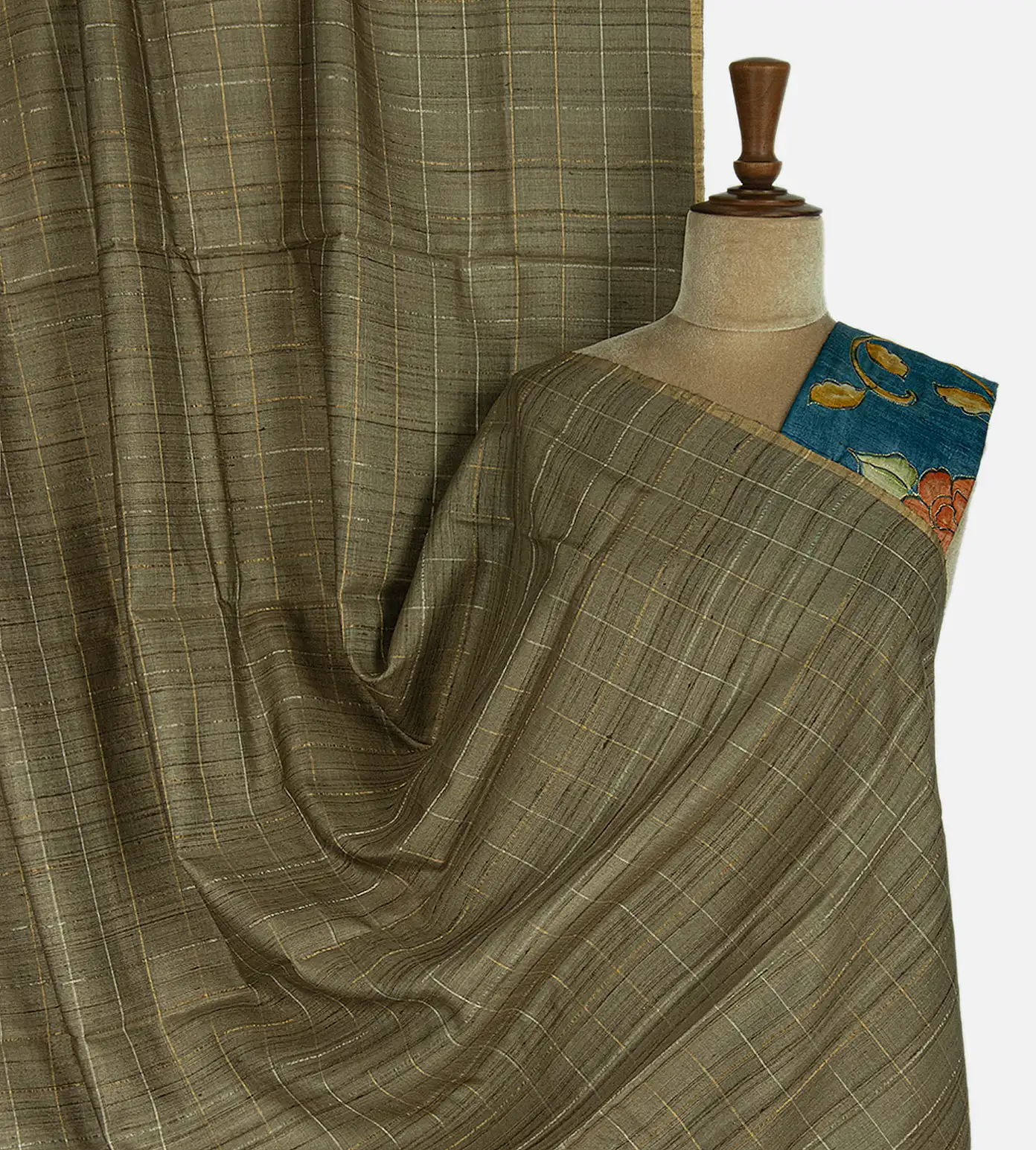 olive-green-tussar-saree-b0943066-a