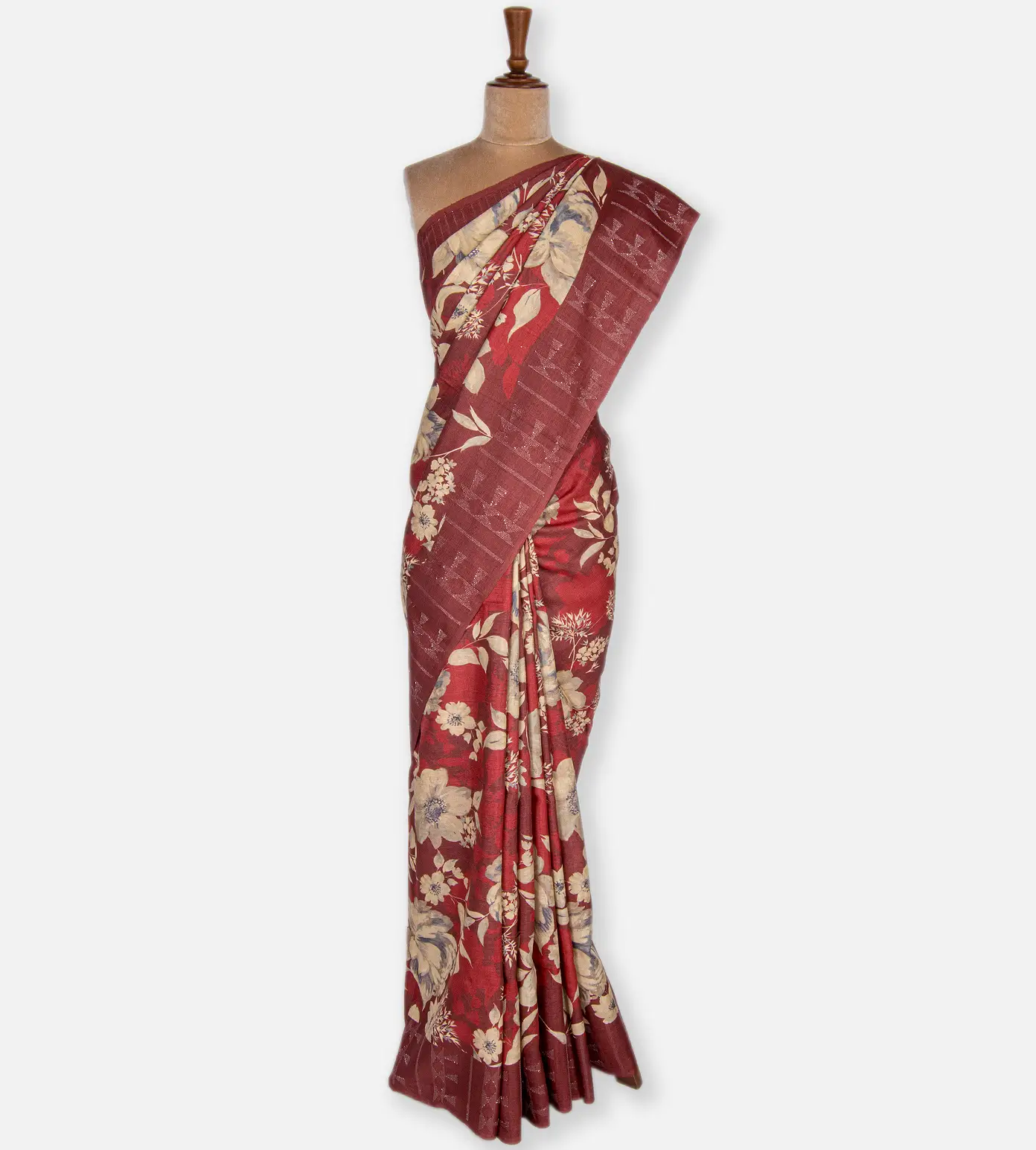 maroon-tussar-saree-c0254200-b