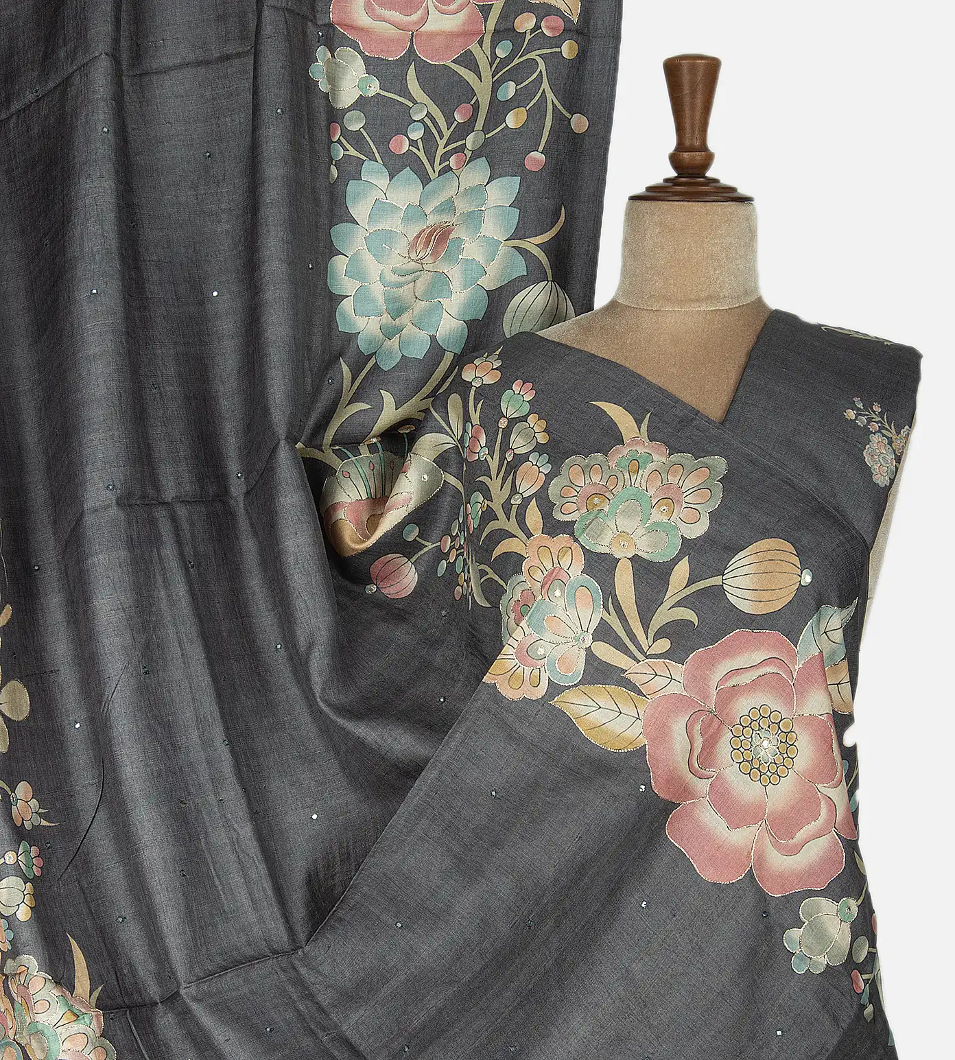 dark-grey-tussar-saree-b1250296-a