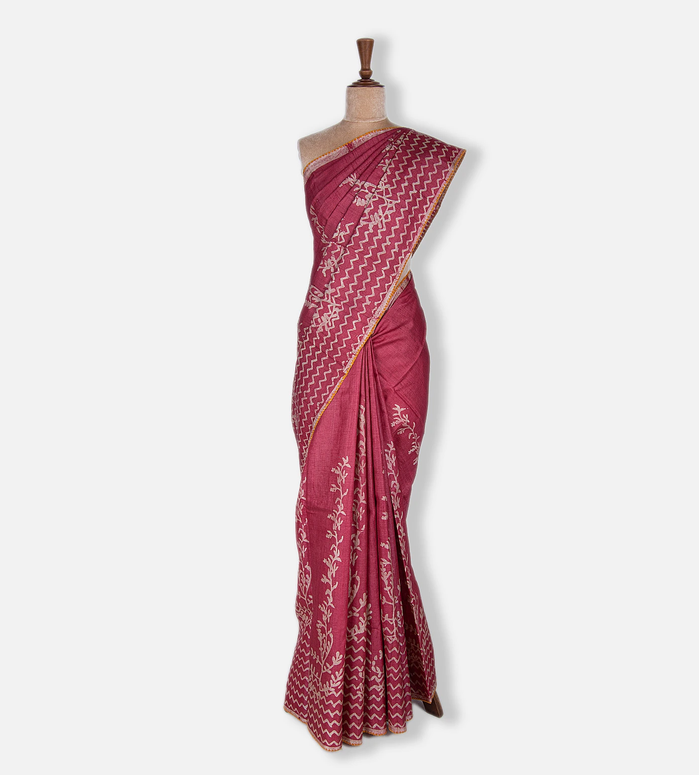 crimson-red-tussar-batik-printed-saree-c0558666-b
