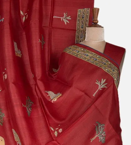 red-tussar-embroidery-saree-c0254494-a