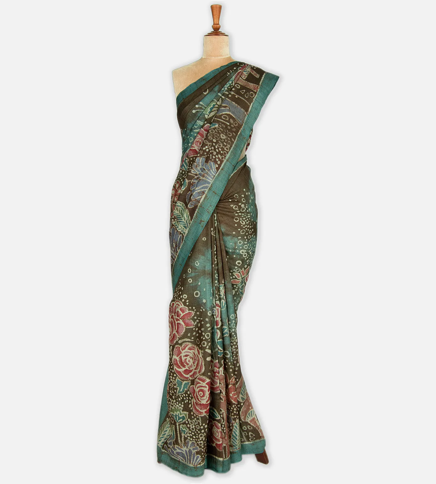 dark-brown-batik-tussar-saree-c0254423-b
