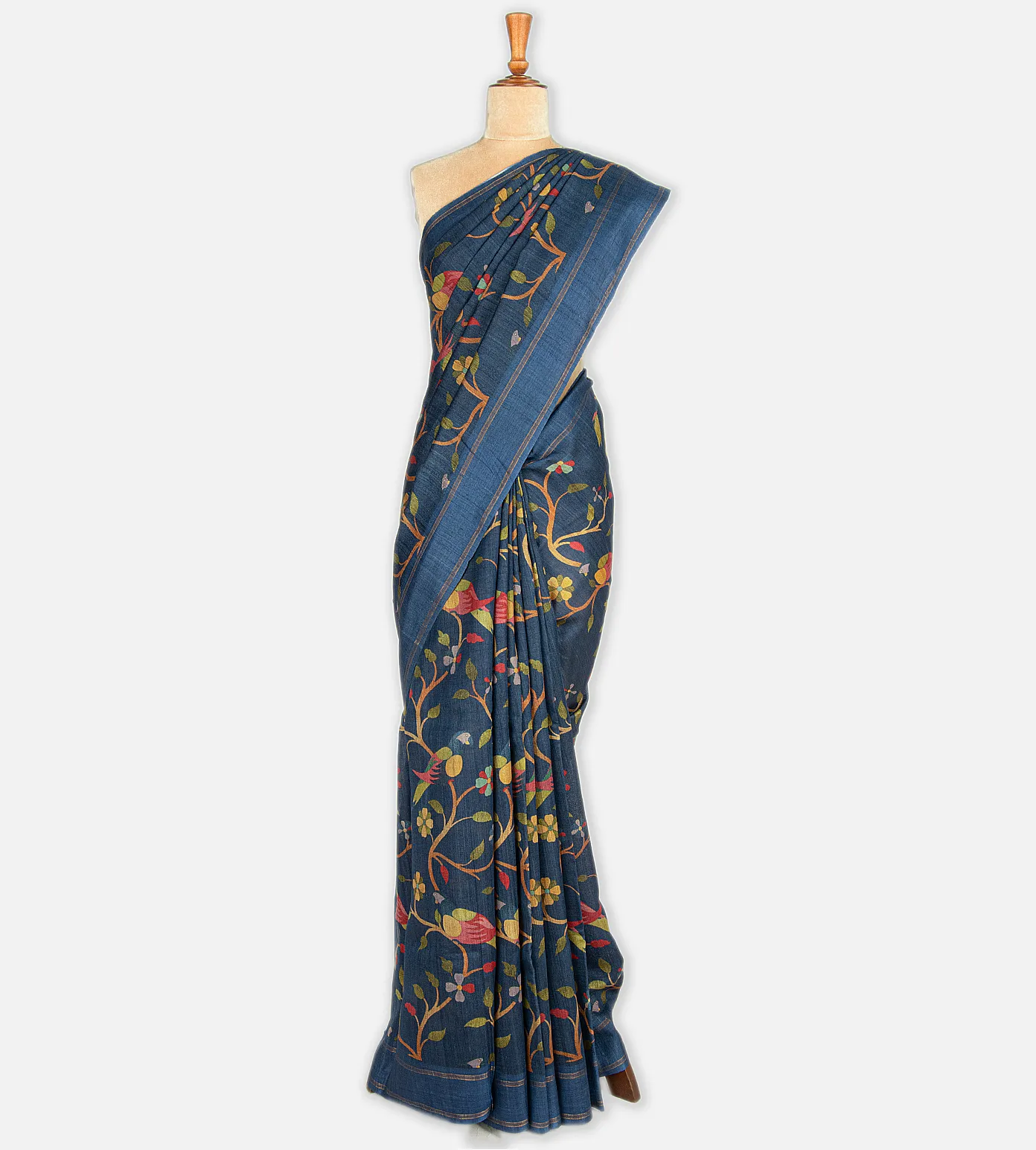 blue-tussar-saree-c0152421-b