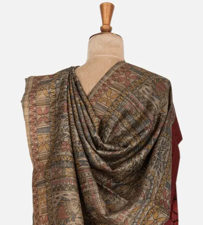 maroon-tussar-saree-c0762265-c
