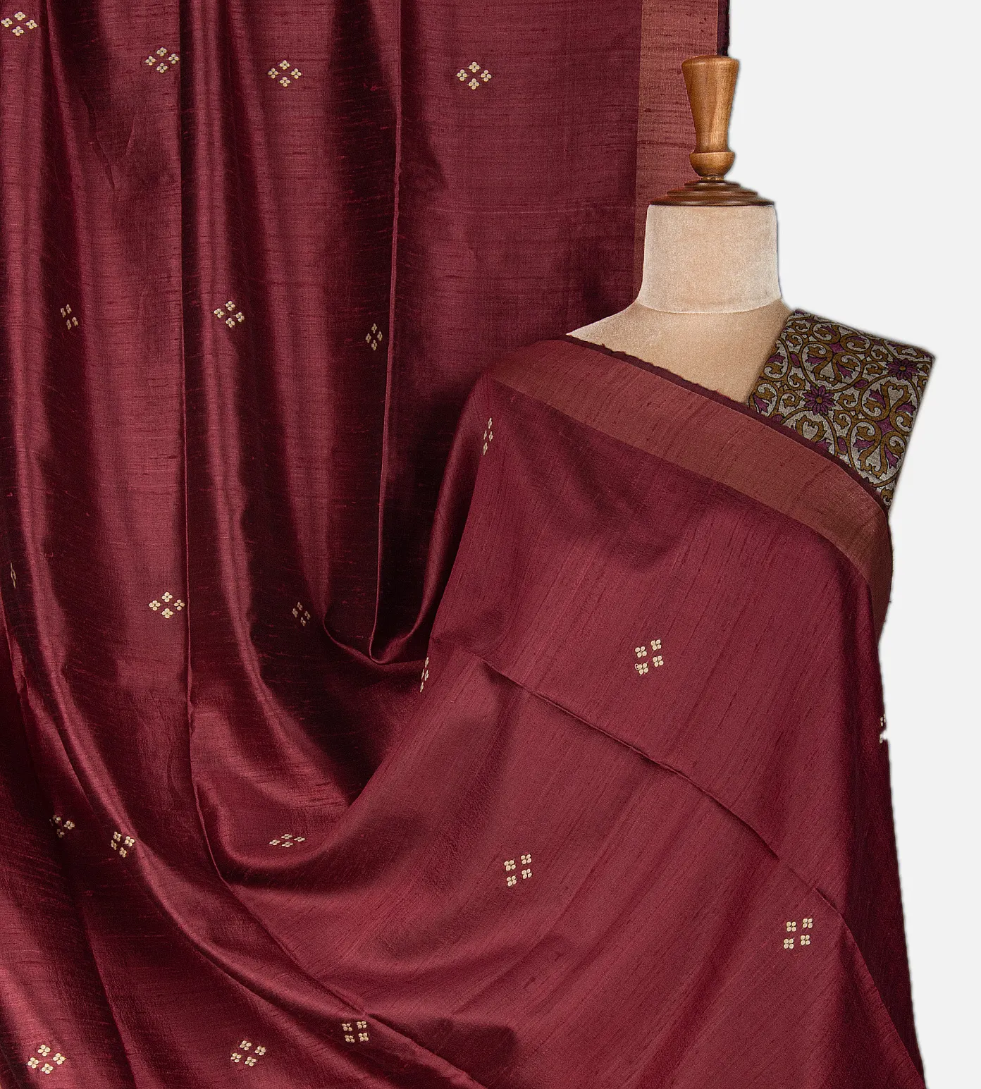 maroon-tussar-saree-c0762270-a