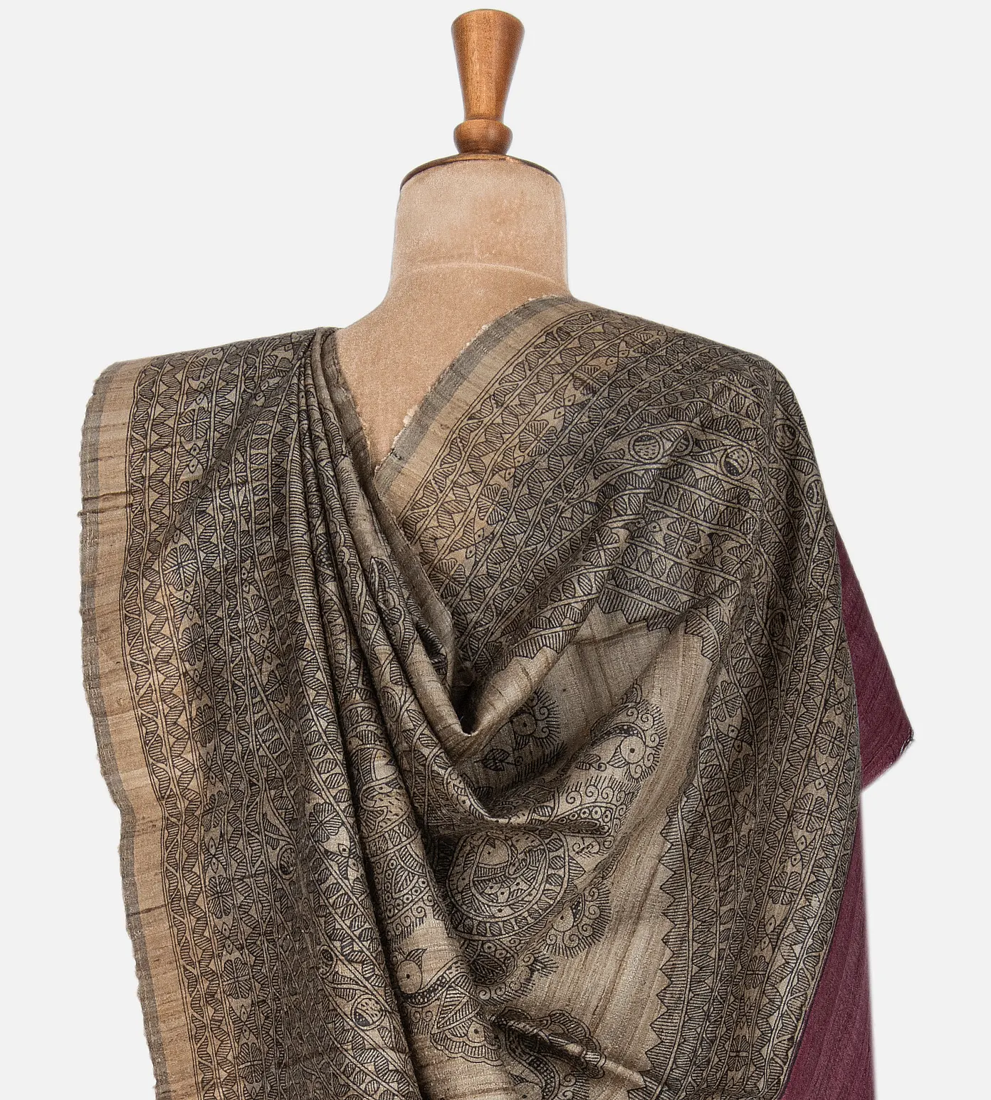 maroon-tussar-saree-c0253154-c