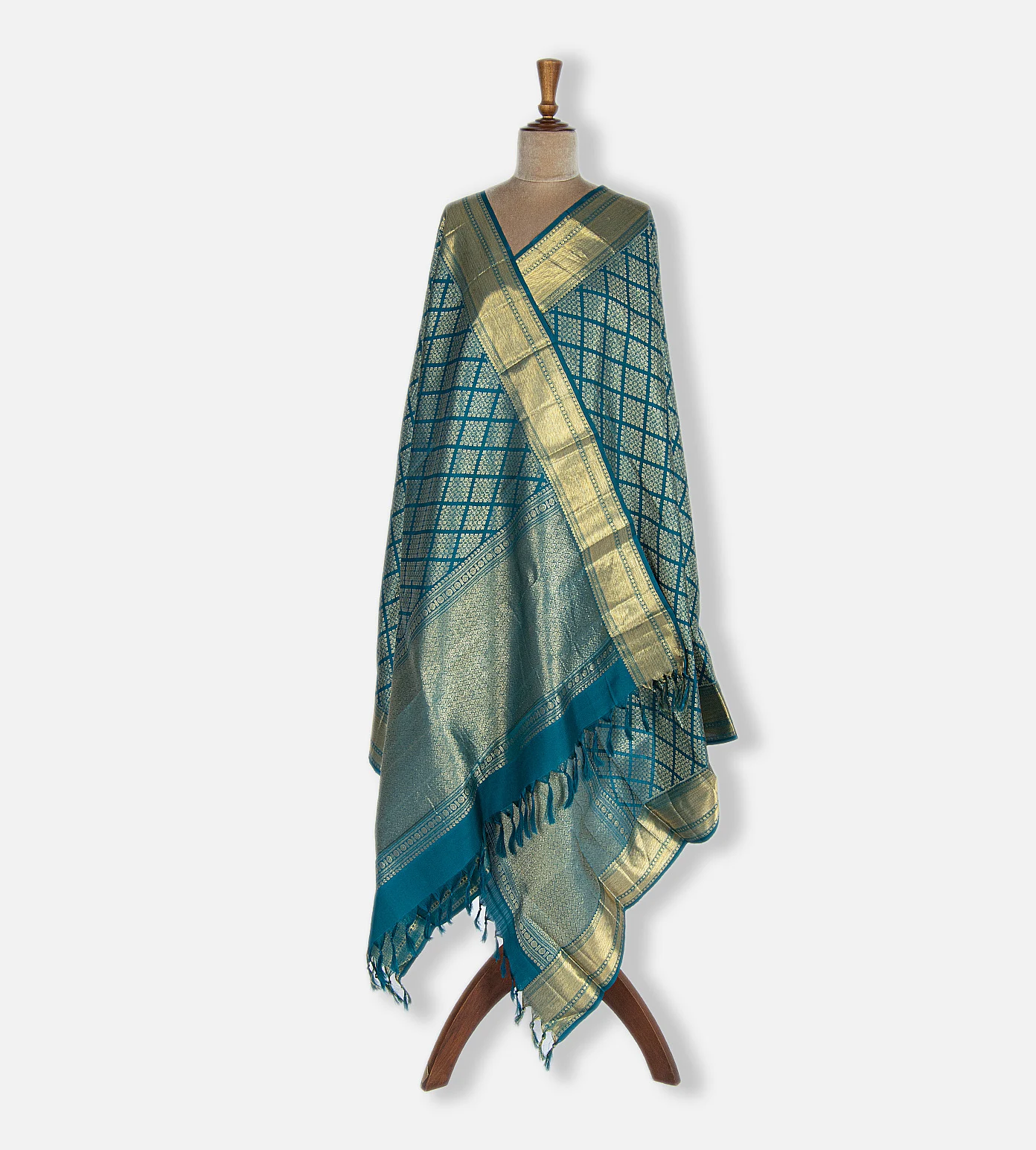greenish-blue-kanchipuram-silk-dupatta-c0457556-b