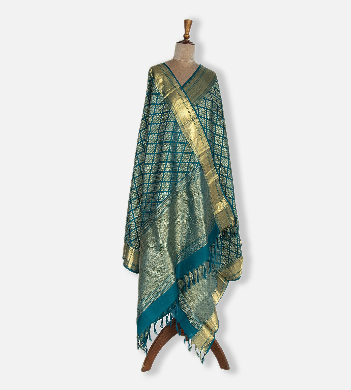 greenish-blue-kanchipuram-silk-dupatta-c0457556-c