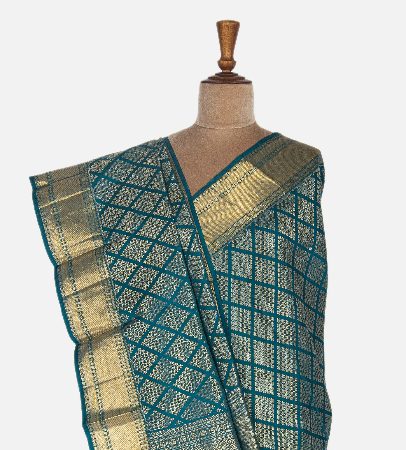 greenish-blue-kanchipuram-silk-dupatta-c0457556-d