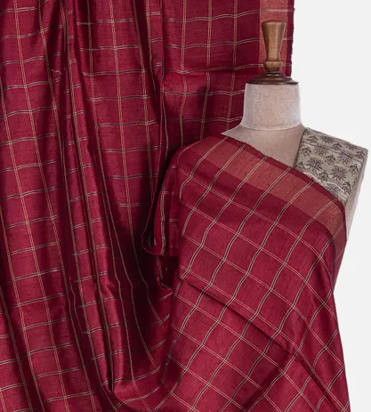 maroon-tussar-saree-c0762260-a