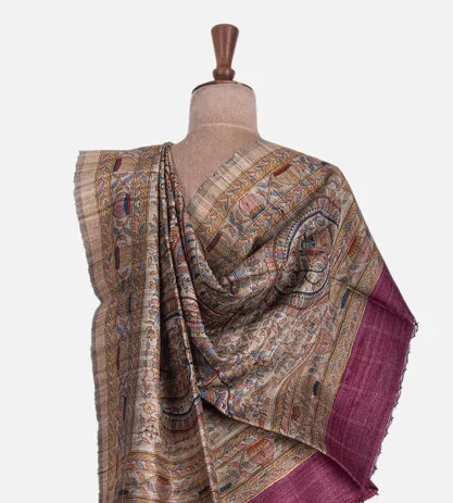 maroon-tussar-saree-c0762260-c