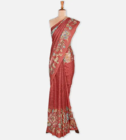 deep-coral-tussar-saree-b1250295-b